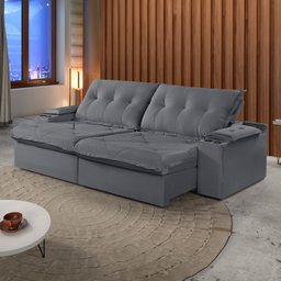 Sofá Retrátil e Reclinável 250cm M163 com Porta Copos Yescasa - 1