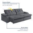 Ver imagem 3 de Sofá Retrátil e Reclinável com Entrada USB e Porta Copos 290cm Veneza Yescasa