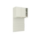 Ver imagem 1 de Armário Ponte Modulado Aéreo Solteiro Mc12 Seletto C/ 2 Portas e 2 Nichos Areia - Henn