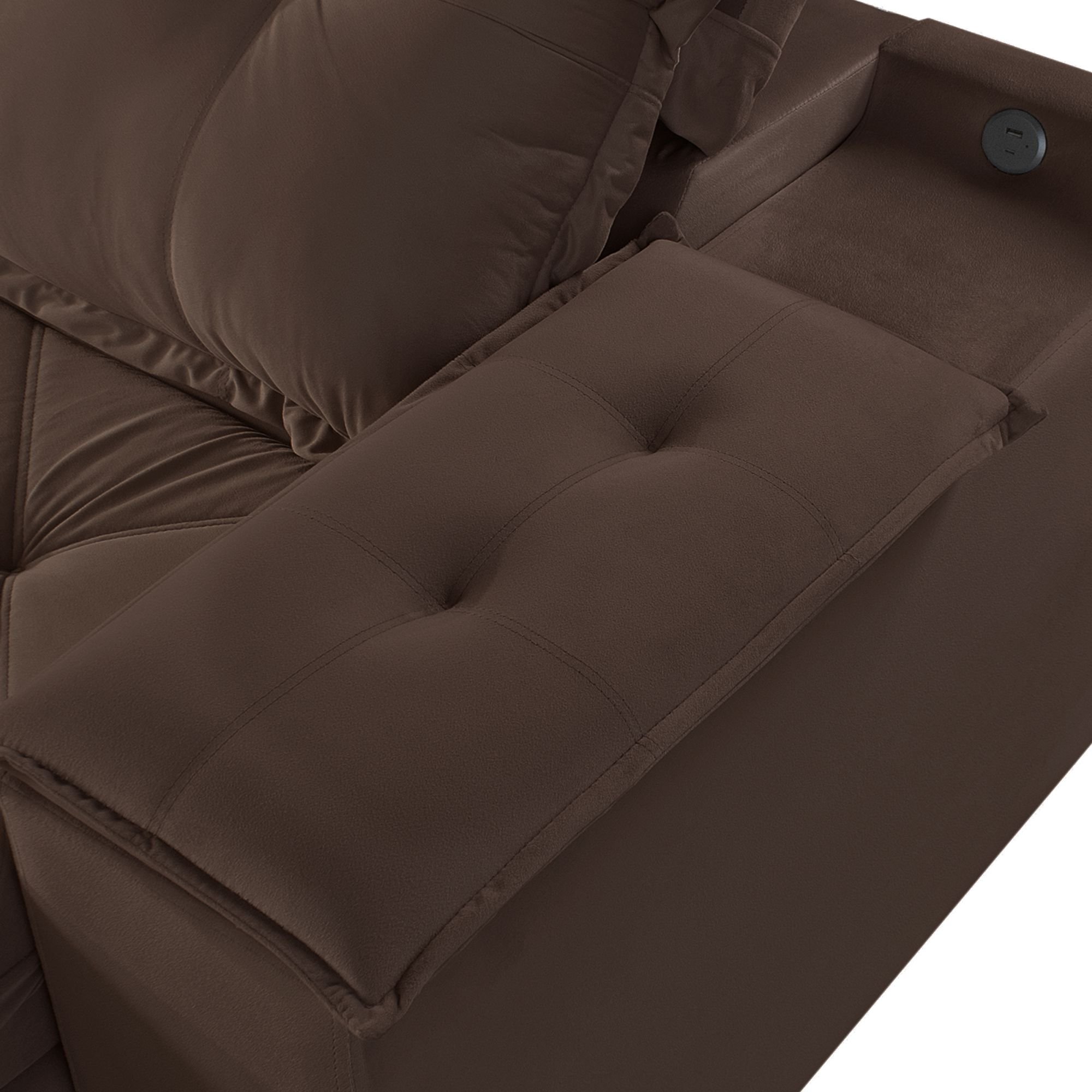 Sofá Retrátil e Reclinável 230cm M163 com Porta Copos Yescasa - 12