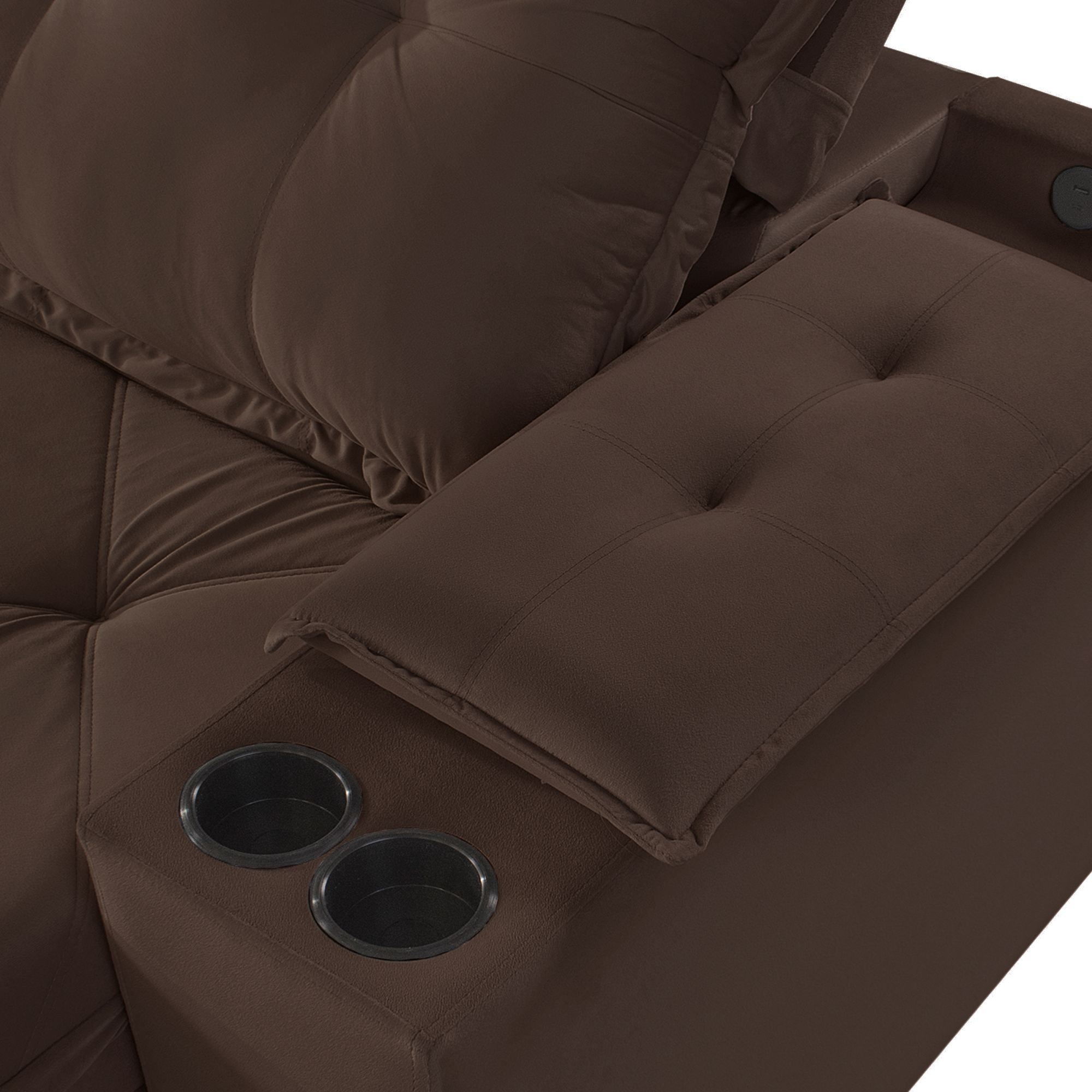 Sofá Retrátil e Reclinável 230cm M163 com Porta Copos Yescasa - 11