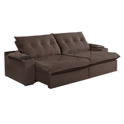 Sofá Retrátil e Reclinável com Entrada USB e Porta Copos 230cm M163 Yescasa - 15