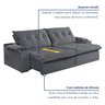 Sofá Retrátil e Reclinável com Entrada USB e Porta Copos 230cm Veneza Yescasa  - 4