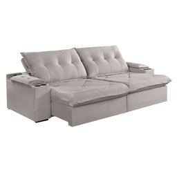 Sofá Retrátil e Reclinável com Entrada USB e Porta Copos 230cm M163 Yescasa - 15