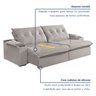 Sofá Retrátil e Reclinável com Entrada USB e Porta Copos 230cm M163 Yescasa - 4