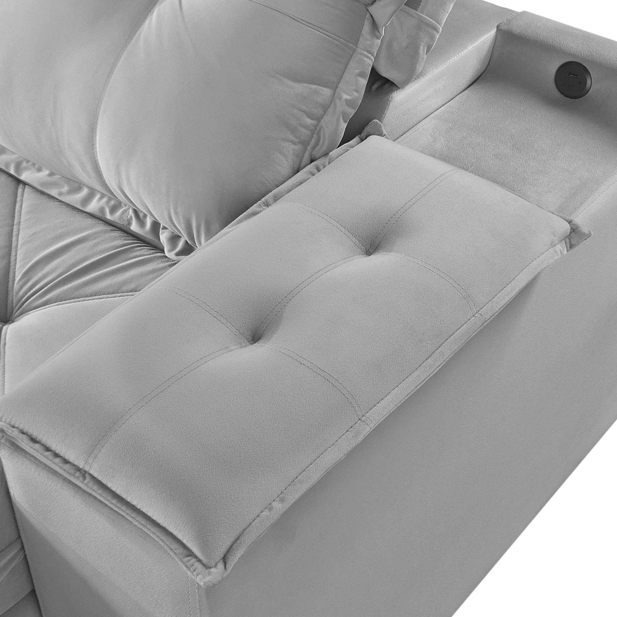 Sofá Retrátil e Reclinável 230cm M163 com Porta Copos Yescasa - 12