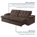 Ver imagem 7 de Sofá Retrátil Reclinável com Entrada USB e Porta Copos 250cm Veneza Yescasa