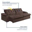 Ver imagem 3 de Sofá Retrátil e Reclinável com Entrada USB e Porta Copos 250cm Veneza Yescasa