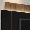 Ver imagem 5 de Painel para TV 55 pol Ripado com Bancada Suspensa Luzzi B01 Preto Castanho - Lyam Decor