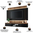 Ver imagem 3 de Painel para TV 55 pol Ripado com Bancada Suspensa Luzzi B01 Preto Castanho - Lyam Decor