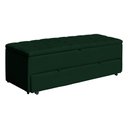 Ver imagem 1 de Calçadeira Sapateira Baú Casal 140cm Capitonê Luna Veludo Verde - Loja Sheep