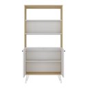 Ver imagem 5 de Estante de Livros 90CMX183CM Alta Metal 2 Portas Branco/Carvalho Artany