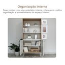 Ver imagem 7 de Estante de Livros 90CMX183CM Alta Metal 2 Portas Branco/Carvalho Artany