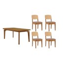 Ver imagem 1 de Conjunto: Mesa de Cozinha Londrina Tampo Curvo 120cm+4 Cadeiras Havana Naturale - Linho Capuccino -