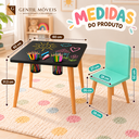 Ver imagem 5 de Mesa Infantil Tampo Lousa com 2 Cadeiras para Desenhar e Brincar:Cadeira Rosa e Menta
