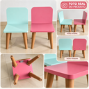 Ver imagem 7 de Mesa Infantil Tampo Lousa com 2 Cadeiras para Desenhar e Brincar:Cadeira Rosa e Menta