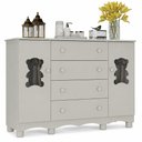 Ver imagem 2 de Cômoda Infantil 125cm 2 Portas com Vidro e 4 Gavetas Ternura Multimóveis MP4480 - Off White
