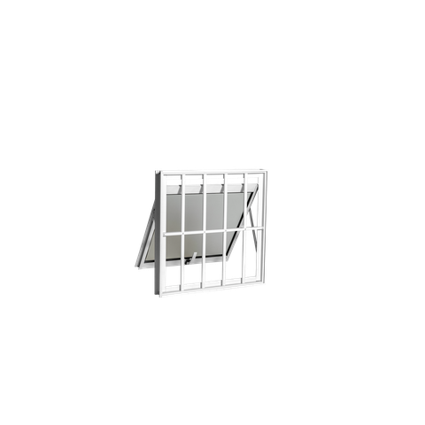 Vitrô para Banheiro Maxi Ar com Grade Branco 60x60 Alumínio - Vidro Miniboreal