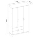 Ver imagem 6 de Berço Americano Lila com Colchão Gazin com Guarda Roupa Ipê 3 Portas Branco Cinamomo- Móveis