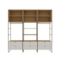 Ver imagem 2 de Guarda Roupas Módulo para Closet Casal 100% MDF com Metalon 3 Módulos 6 Gavetas Infinity