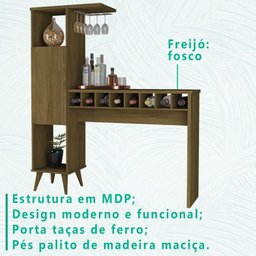 Bancada Balcao Bar Adega 1 PT 8 Nichos WE86 Freijo MPRI - 3