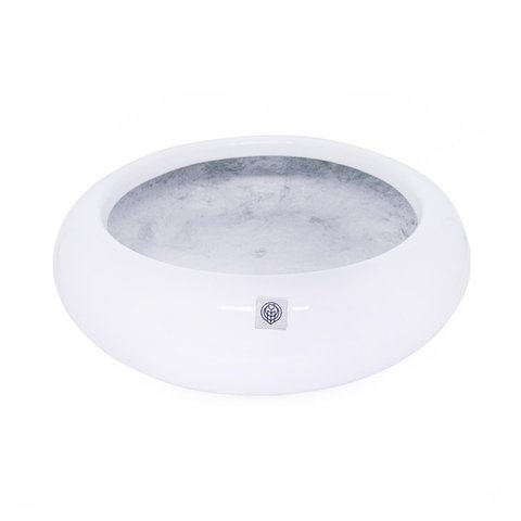 Vaso Bacia Decorativo Redondo Branco P 9x30 cm - D’Rossi