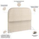 Ver imagem 6 de Cabeceira Cama Box Casal 140cm Lanna com Puff Recamier Doha W01 Linho Palha - Lyam Decor