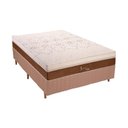 Ver imagem 1 de Cama Box Casal: Colchão Molas Polar MasterPocket Ensacadas Jasmim + Base CRC Rústico Bege(138x188)