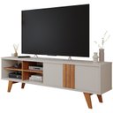 Ver imagem 2 de Rack para TV até 60 Polegadas 100% MDF 180cm Pés em Madeira Maciça Linhares Espresso Móveis Branco