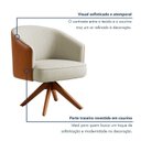 Ver imagem 4 de Poltrona Giratória Linho Premium Base Madeira Maciça Juliana