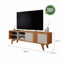 Ver imagem 3 de Rack para TV até 60 Polegadas 100% MDF 180cm Pés em Madeira Maciça Linhares Espresso Móveis Marrom