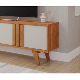 Rack para Tv até 60 Polegadas Pés Madeira Maciça Linhares Espresso Móveis 100% MDF - 5