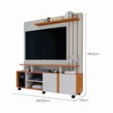 Ver imagem 3 de Estante para TV e Home Theater até 55 Polegadas 100% MDF 160CMX182,5cm 2 Portas Valência Branco