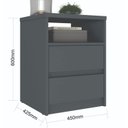 Ver imagem 3 de Mesa de Cabeceira 2 Gavetas 1 Nicho 100% MDF Gales