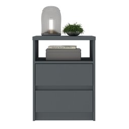 Mesa de Cabeceira 2 Gavetas 1 Nicho 100% MDF Gales - 4