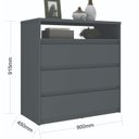 Ver imagem 3 de Cômoda 3 Gavetas 1 Nicho 100% MDF Gales