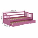 Ver imagem 3 de Bicama Infantil em Madeira Maciça/MDF American Rosa