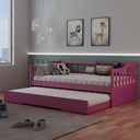 Ver imagem 1 de Bicama Infantil em Madeira Maciça/MDF American Rosa