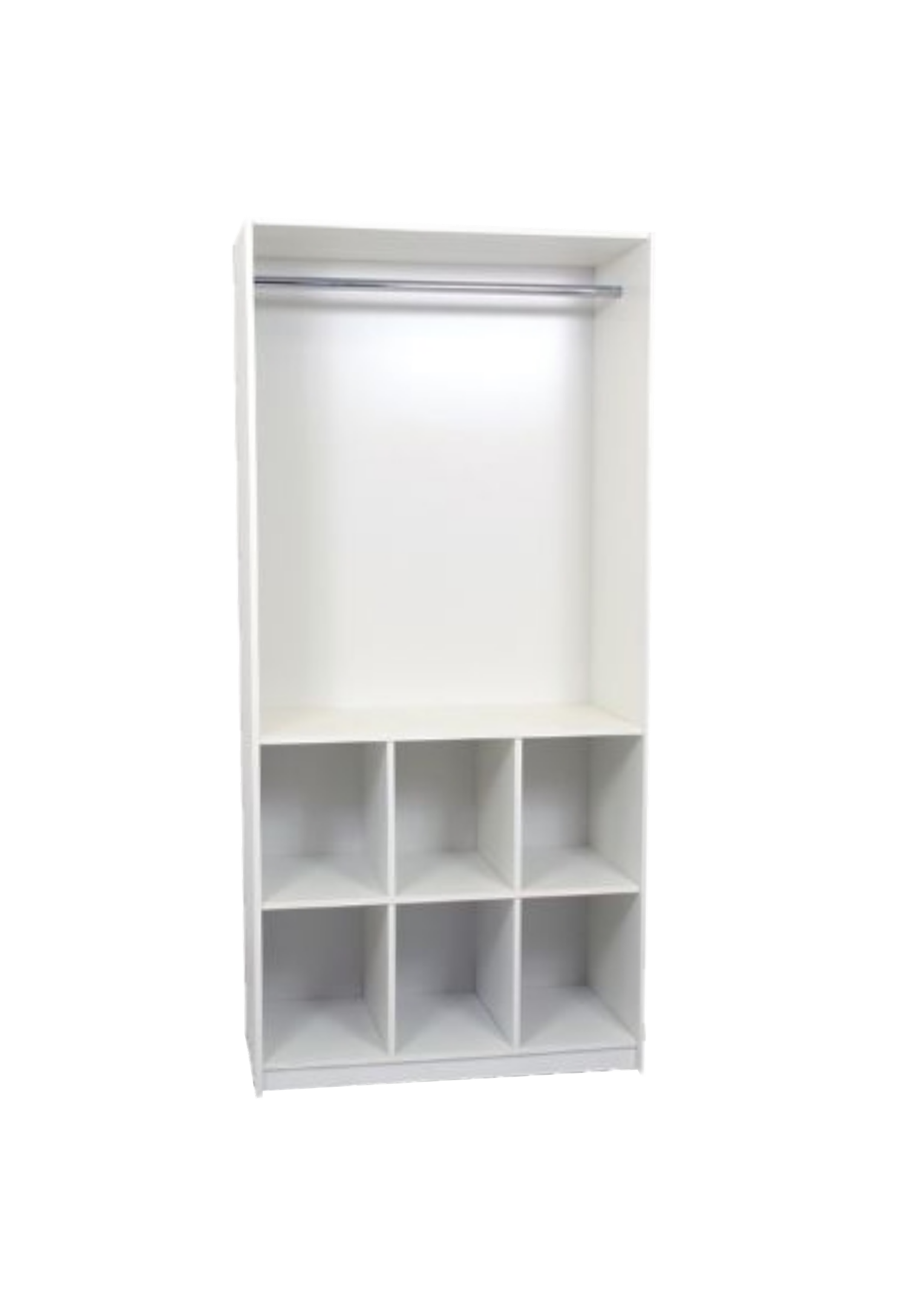 Armário Estante Colmeia Multiuso com 6 Nichos + 01 Cabideiro, Ideal para Loja Closet Roupas Organiza - 1