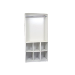 Armário Estante Colmeia Multiuso com 6 Nichos + 01 Cabideiro, Ideal para Loja Closet Roupas Organiza - 1