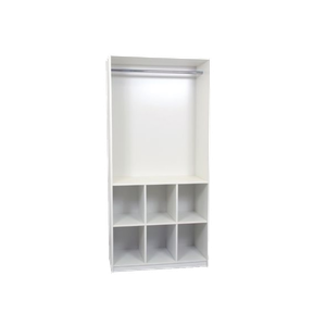 Armário Estante Colmeia Multiuso com 6 Nichos + 01 Cabideiro, Ideal para Loja Closet Roupas Organiza