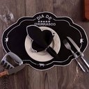 Ver imagem 1 de Kit 6 Jogos Americanos Retangular com Guardanapos Bordado Preto - Dia de Churrasco