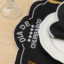 Ver imagem 5 de Kit 6 Jogos Americanos Retangular com Guardanapos Bordado Preto - Dia de Churrasco