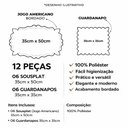 Ver imagem 6 de Kit 6 Jogos Americanos Retangular com Guardanapos Bordado Preto - Dia de Churrasco