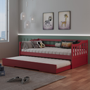 Ver imagem 1 de Bicama Infantil em Madeira Maciça/MDF American Vermelho