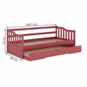 Ver imagem 3 de Bicama Infantil em Madeira Maciça/MDF American Vermelho