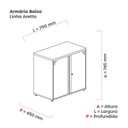 Ver imagem 4 de Armário Para Escritório Baixo 2 Portas 74,5x79x45cm Aa745at