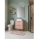 Ver imagem 3 de Gabinete para Banheiro com Tampo Cuba e Espelho 60cm Retro Mdf Rosa Milano - On Móveis