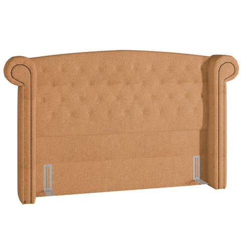 Cabeceira Cama Box Casal 195 Cm Sofia Bouclê Mostarda - Lyam Decor