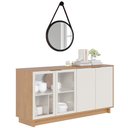Ver imagem 2 de Balcão Aparador Buffet Vicky Com Espelho Adnet 67cm C05 Noce Milano/Preto - Mpozenato